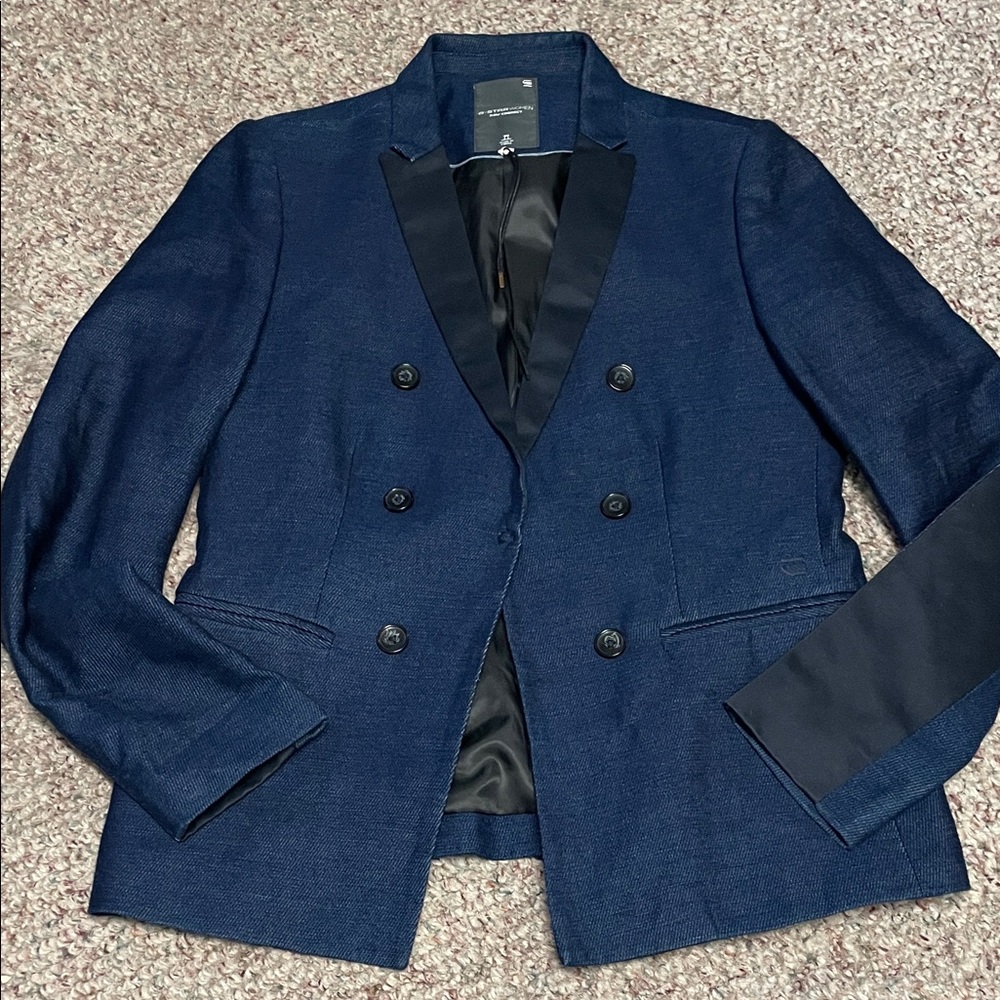 G star Navy Double-Breasted Blazer- like new